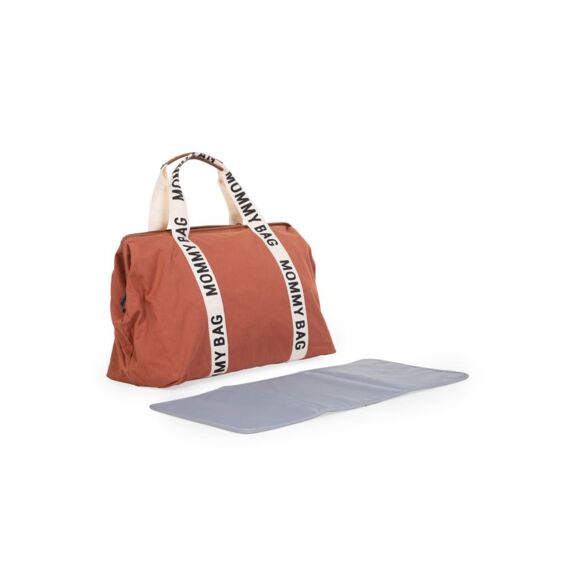 Childhome Mommy Bag Large Signature Canvas Terracotta
