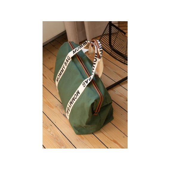 Childhome Mommy Bag Large Signature Canvas Green