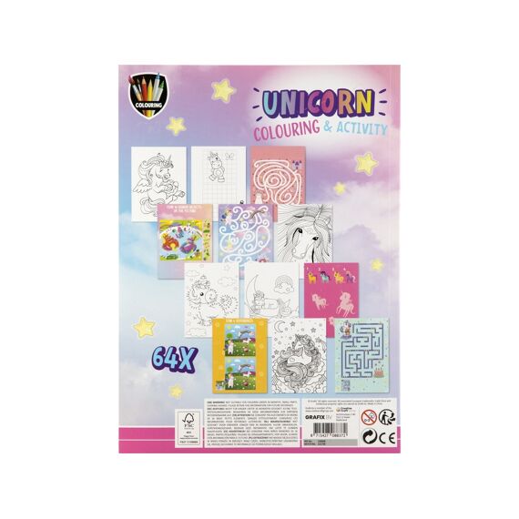 Kleur- En Activiteitenboek A4 Unicorn 64 Pagina's