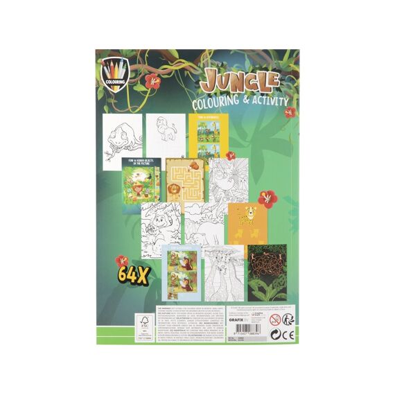 Kleur- En Activiteitenboek A4 Jungle 64 Pagina's