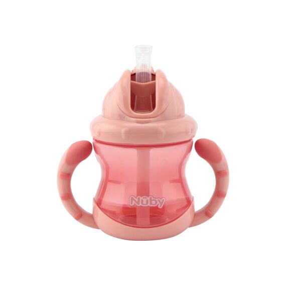 Nuby Flip It Anitlekbeker Met Handvaten 240Ml Roze