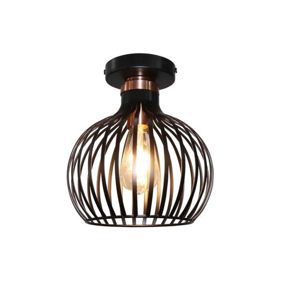 Fantasia Raga 1X E27 Plafondlamp Zwart + Koper