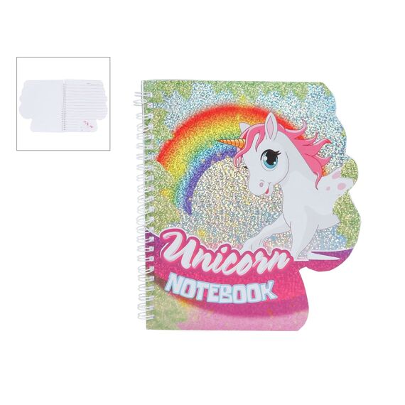 Unicorn Glitter Notitieboek 16,5X16Cm