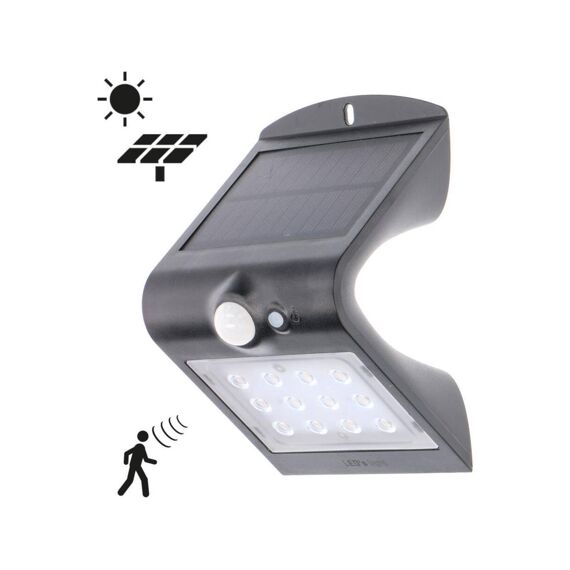 Led Solar Mot. Detec 200Lm 1.5W 3000K Ip65 Black