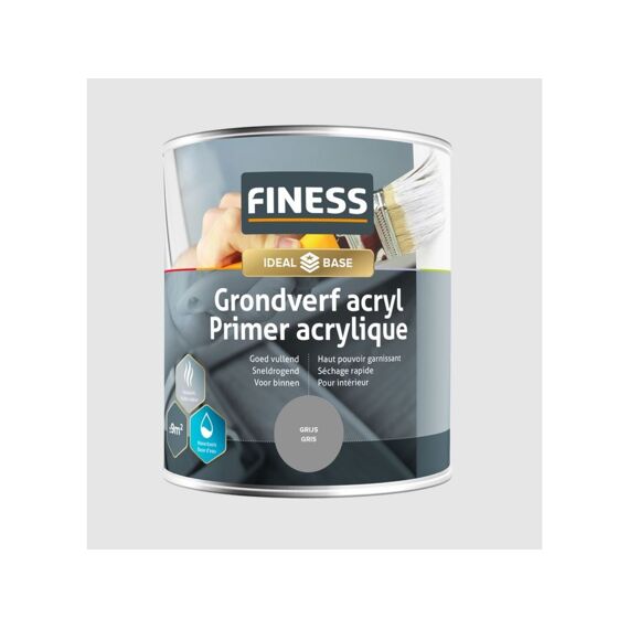 Finess Grondverf Acryl 750 Ml Grijs