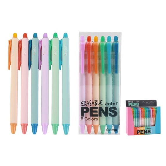I Total Uitgombare Pen Set 6 Kleuren