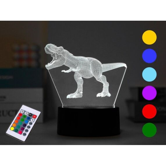 I Total 3D Led Lamp T-Rex Met Touch Basis En Afstandsbediening 7 Kleuren 13.5X17Cm