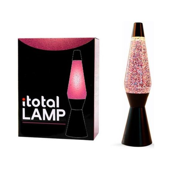 I Total Lava Lamp Zwarte Basis Met Glitter Liquid 36Cm