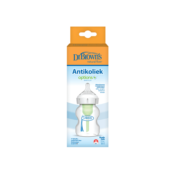 Dr. Brown's Brede Hals Zuigfles 150ml Incl Speen Fase 1