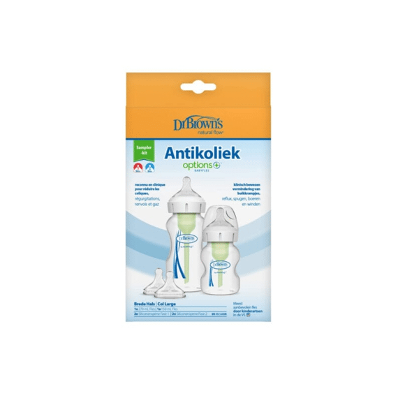 Dr. Brown's Testpakket Brede Hals Zuigfles (1x120ml-1x270ml-2xfase 1-2xfase 2)