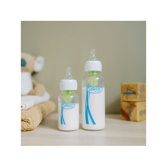Dr. Brown's Standaard Zuigfles Glas 250ml Incl Speen Fase 1