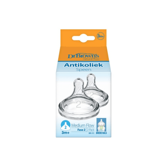 Dr. Brown's Zuigspeen Brede Halsfles Fase 2
