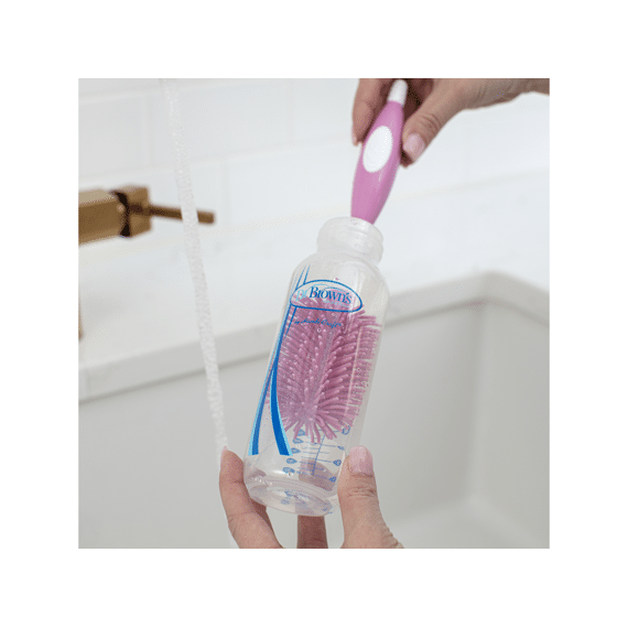 Dr. Brown's Flessenborstel Silicone Roze
