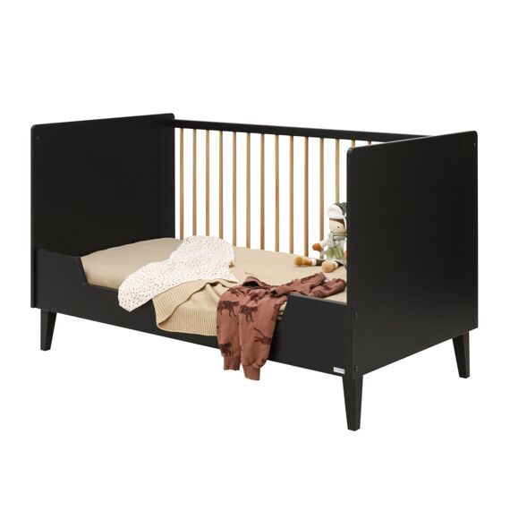 Toitoikids Xem Bed 70X140Cm Mat Zwart/Eiken