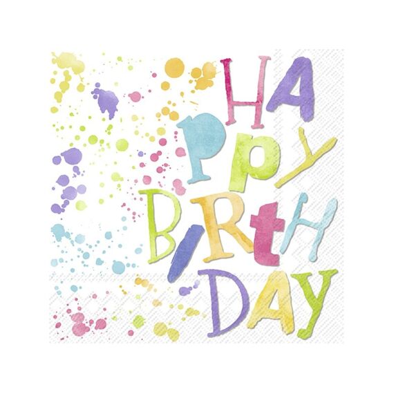 IHR Birthday Splashes Lunchservet Mix