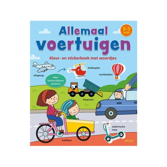 Kleur-En Stickerboek Met Woordjes - Allemaal Voertuigen (3-5J)