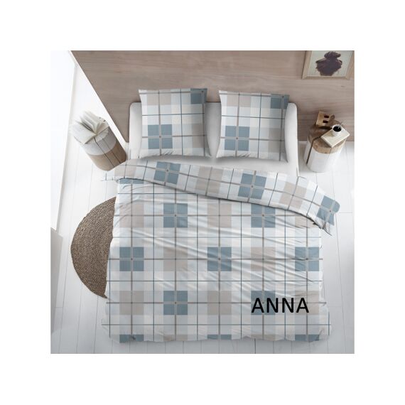 Dekbedovertrek /Hdc Katoen Anna Blue 200X200/220+2