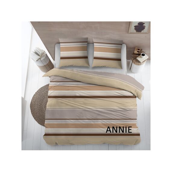 Dekbedovertrek /Hdc Katoen Annie Beige 140X200/220+1