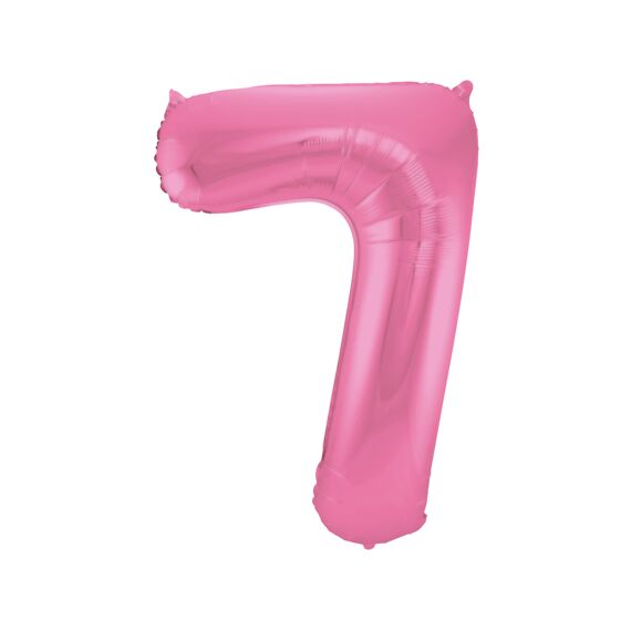 Folie Ballon Cijfer 7 Mat Rose 86Cm