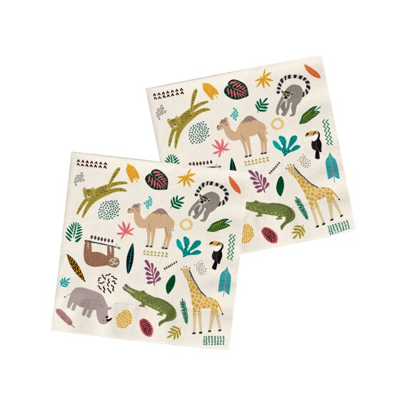 Zoo Party Servetten 33X33Cm 20St