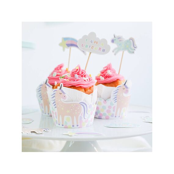 Unicorns And Rainbows Cupcake Decoratie Set 6St