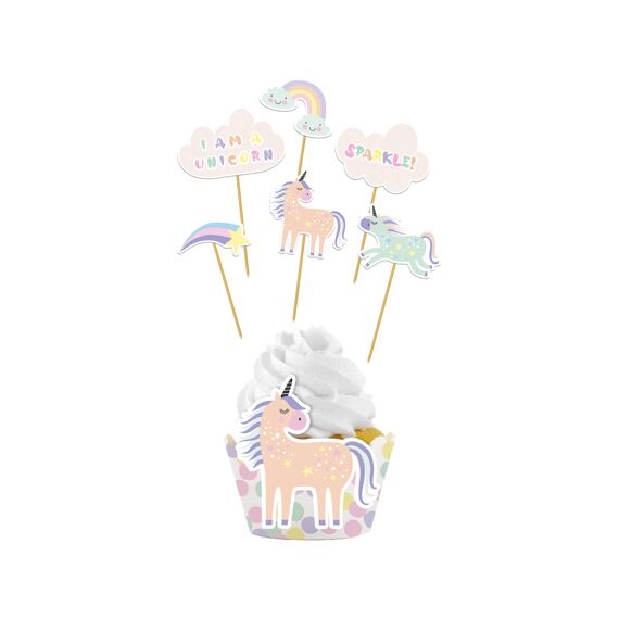 Unicorns And Rainbows Cupcake Decoratie Set 6St