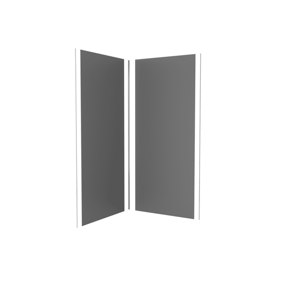 Aurlane Set 2 Wandpanelen Grijs + Hoek- En Afwerkingsprofiel Chroom 90+90Cm