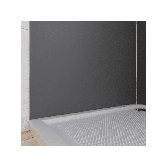 Aurlane Set 2 Wandpanelen Grijs + Hoek- En Afwerkingsprofiel Chroom 90+90Cm