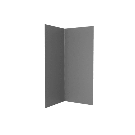 Aurlane Set 2 Wandpanelen Grijs + Hoek- En Afwerkingsprofiel Chroom 90+90Cm