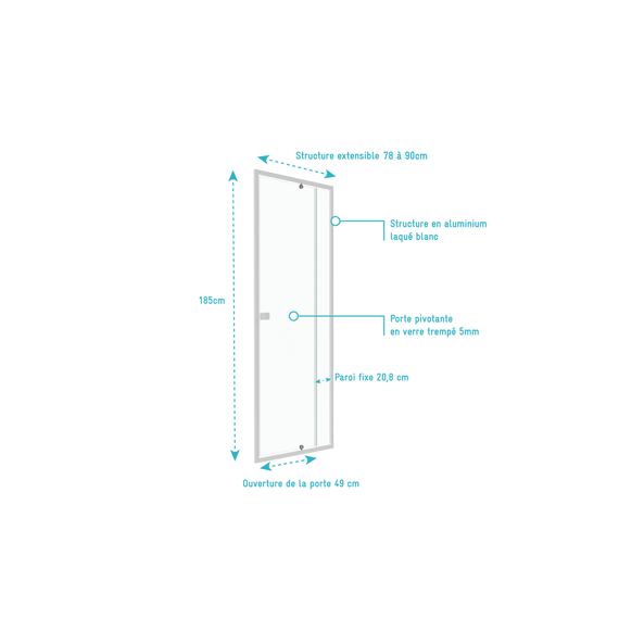 Aurlane Spot Douche Draaideur 80Cm-90Cm
