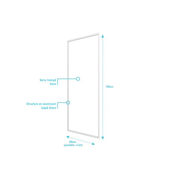 Aurlane Spot Zijwand Voor Douchedeur 80Cm