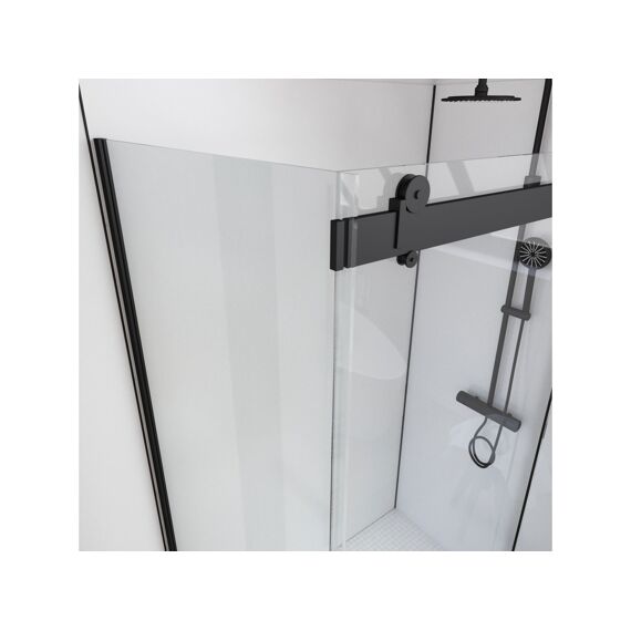 Aurlane New Rolling Zijwand Voor Douchedeur Zwart 80Cm