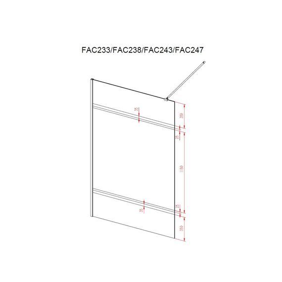 Aurlane Parma 2 Douchewand Spiegelglas 120X200Cm