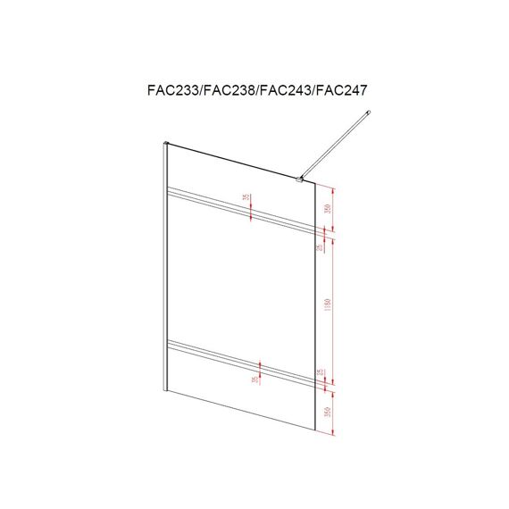Aurlane Parma 2 Douchewand Spiegelglas 140X200Cm