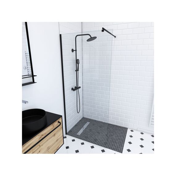 Aurlane Parma 2 Douchewand Zwart 90X200Cm
