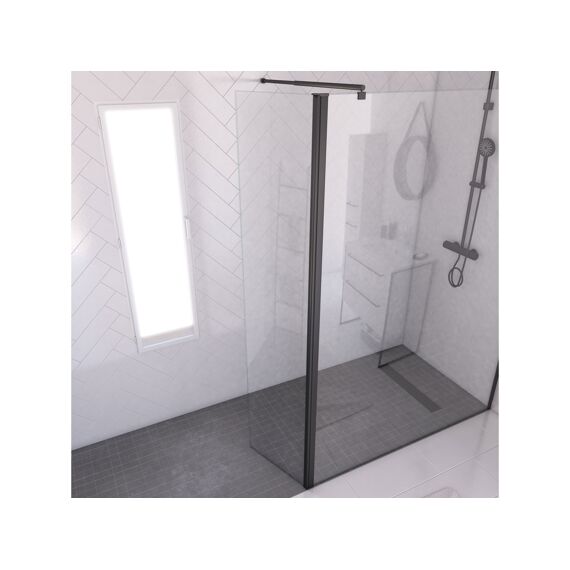 Aurlane Parma 2 Douchewand Zwart Draaibaar 40X200Cm