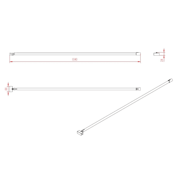 Aurlane Bevestigingsstang Aluminium 100Cm