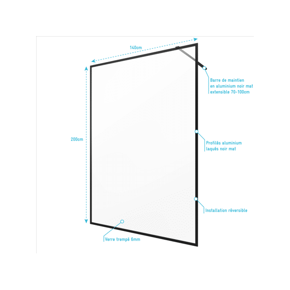 Aurlane Dark Edge Douchewand 140X200Cm