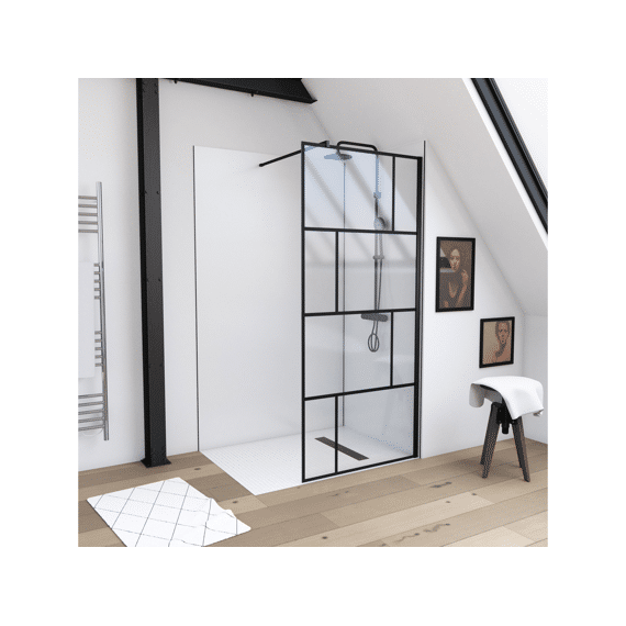 Aurlane Bricks Douchewand Zwart 90X195Cm
