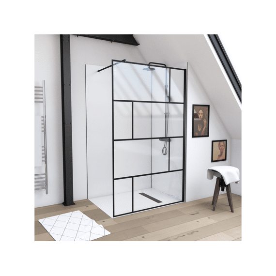 Aurlane Bricks Douchewand Zwart 120X195Cm