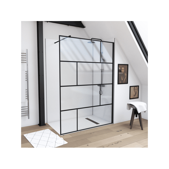 Aurlane Bricks Douchewand Zwart 140X195Cm