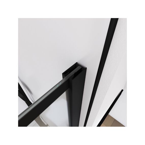 Aurlane Bricks Douchewand Zwart 90X195Cm + Draaibare Wand 40X195Cm