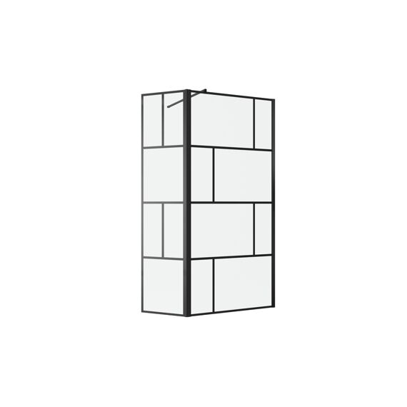 Aurlane Bricks Douchewand Zwart 90X195Cm + Draaibare Wand 40X195Cm