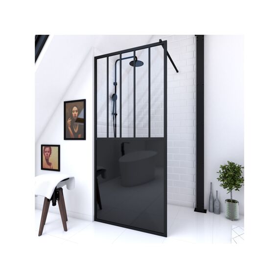 Aurlane Black Indus Douchewand Mat Zwart 90X200Cm