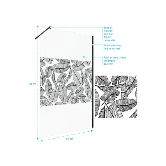 Aurlane Jungle Douchewand Motief 120x195Cm