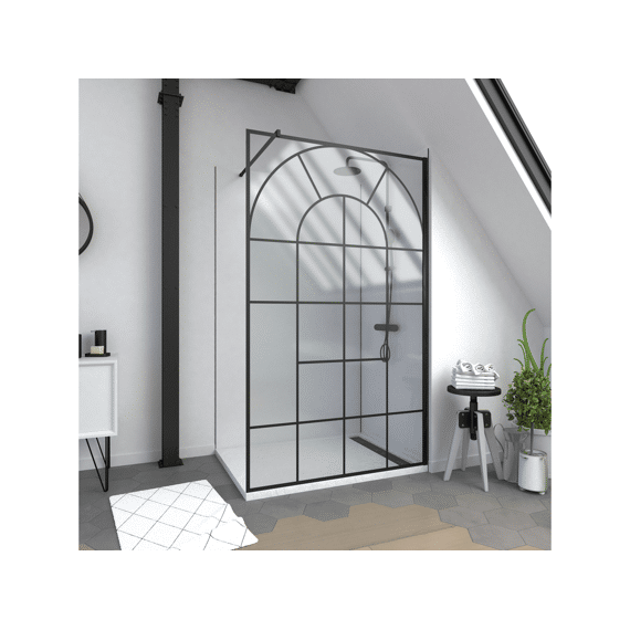 Aurlane Garden Douchewand Met Zwarte Bogen 120X195Cm