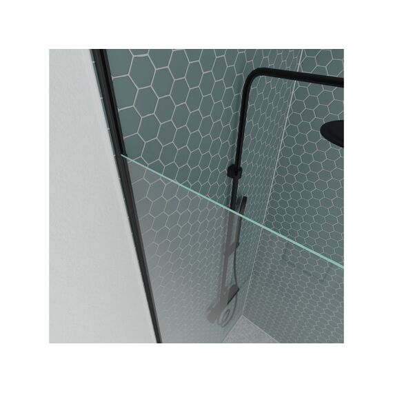 Aurlane Stretchy Douchescherm Mat Zwart 120X203-273Cm