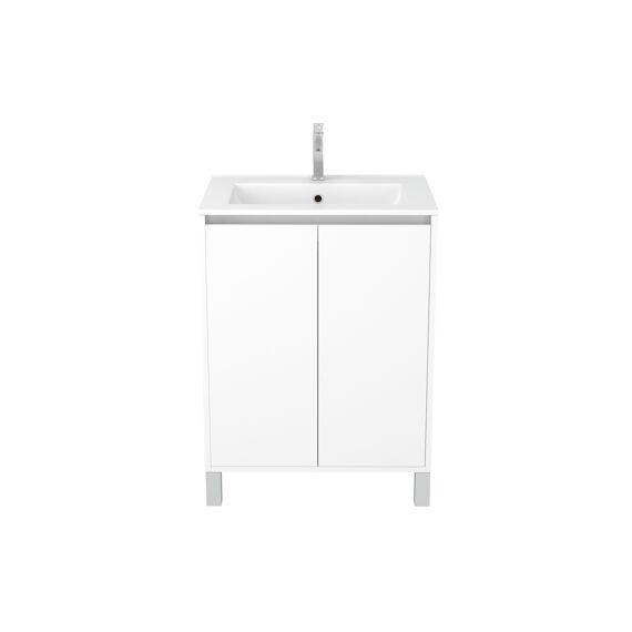 Aurlane Atos Wit 60Cm Wastafelmeubel 2-Deurs Op Voeten