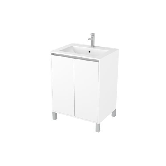 Aurlane Atos Wit 60Cm Wastafelmeubel 2-Deurs Op Voeten