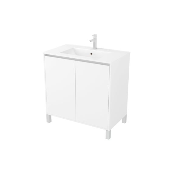Aurlane Atos Wit 80Cm Wastafelmeubel 2-Deurs Op Voeten
